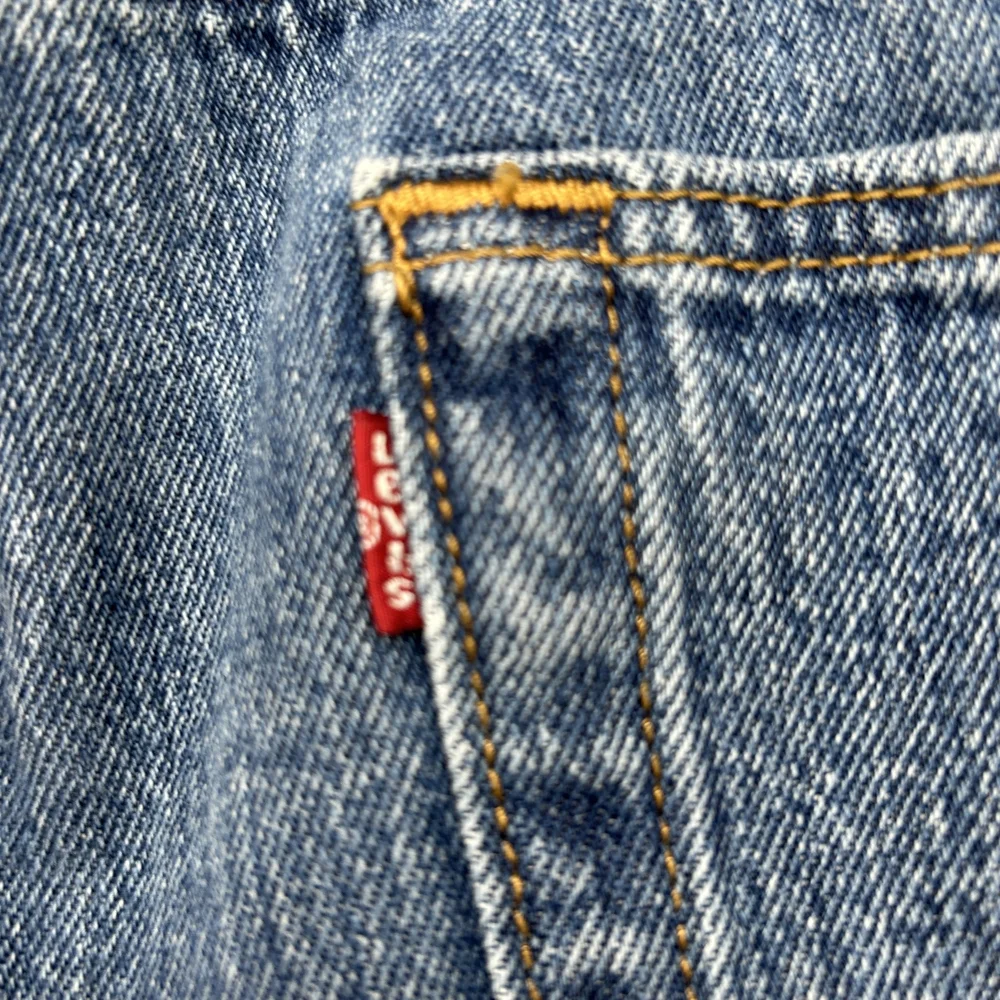 Levis 501 Jeans Mens 44x30 Blue Denim Straight Leg Button Fly Classic